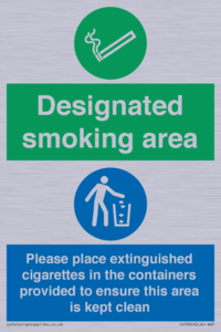 Designated smoking area
Please place extinguished cigarettes in the containers provided to ensure this area is kept clean